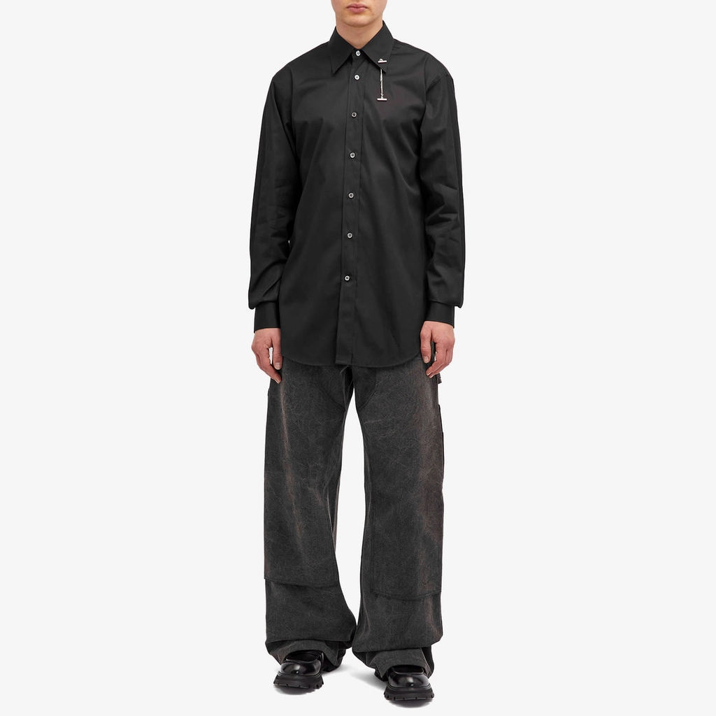 Alexander McQueen Men's T Chain Collar Shirt Black
